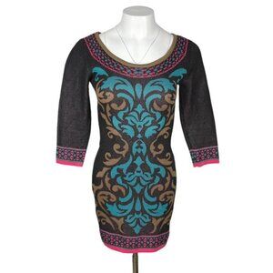 FLYING TOMATO Anthropologie 3/4 Sleeve Bodycon Sweater Dress Sz XS